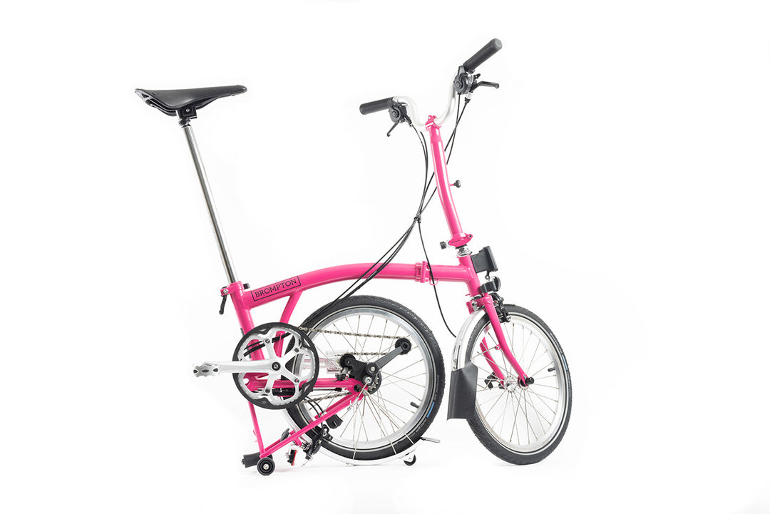 Brompton C Line M6L Archieve colour Hot Pink and Templest Blue